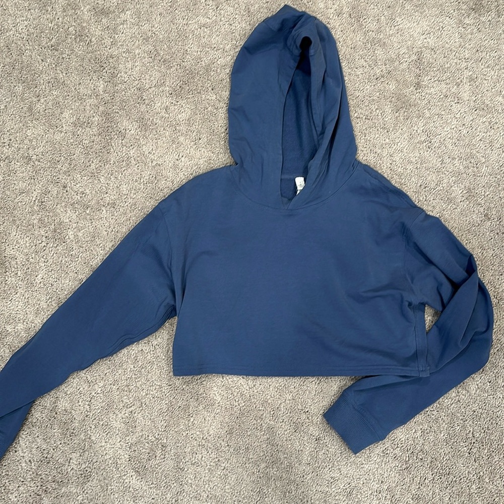 Lululemon Hooded Cropped Iron Blue Sweatshirt (8)